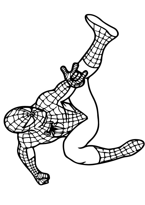 Drawing Spiderman shooting the spider web coloring pages printable for kids 