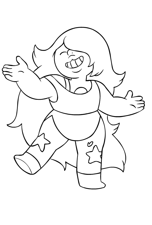 Drawing of Amethyst di Steven Universe to print and coloring