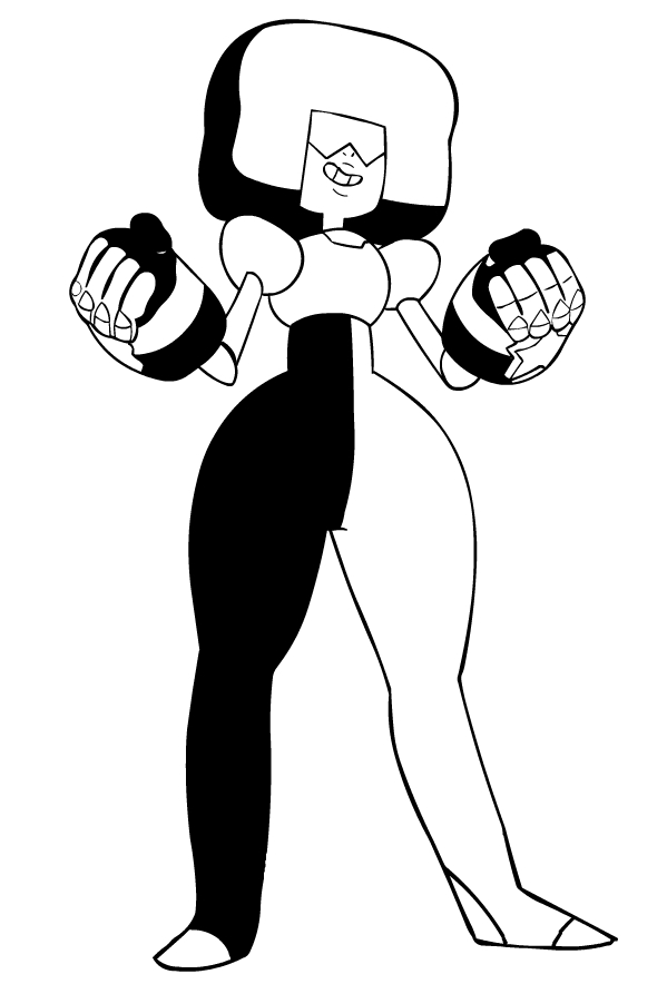 Drawing of Garnet di Steven Universe to print and coloring