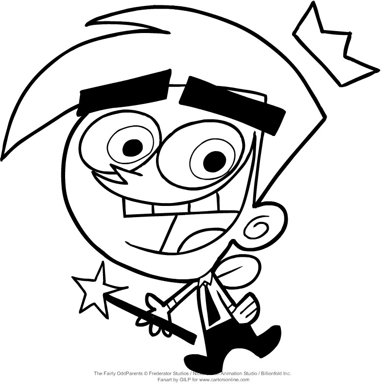 Cosmo from The Fairly Oddparents coloring page to print and coloring
