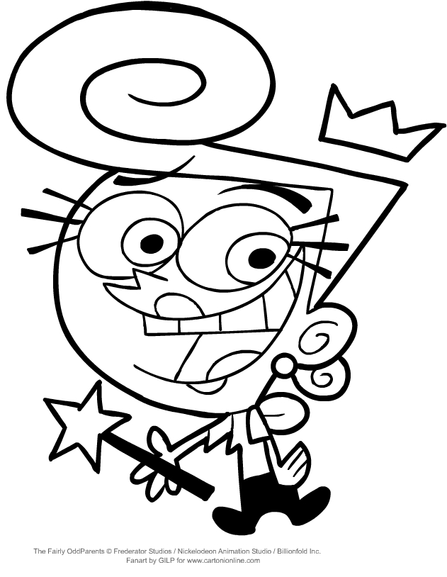 Wanda from The Fairly Oddparents coloring page to print and coloring