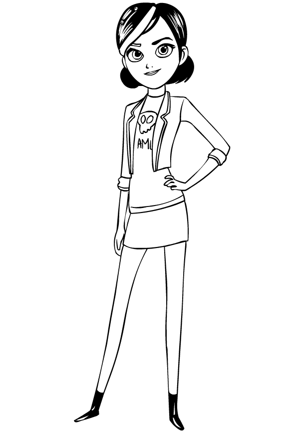 Drawing of Claire Nunez di Trollhunters to print and coloring
