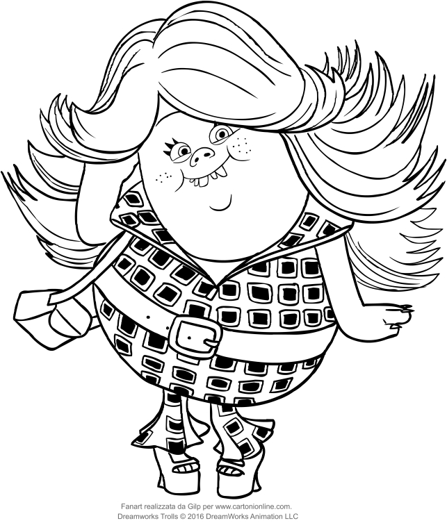 Big Bridget coloring page Trolls