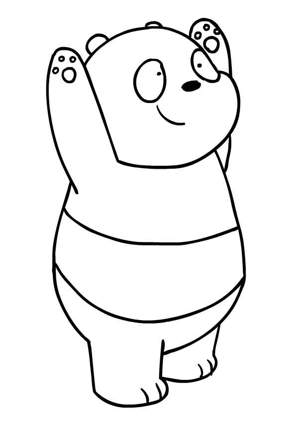 Drawing of Bear Panda dei We Bare Bears to print and coloring
