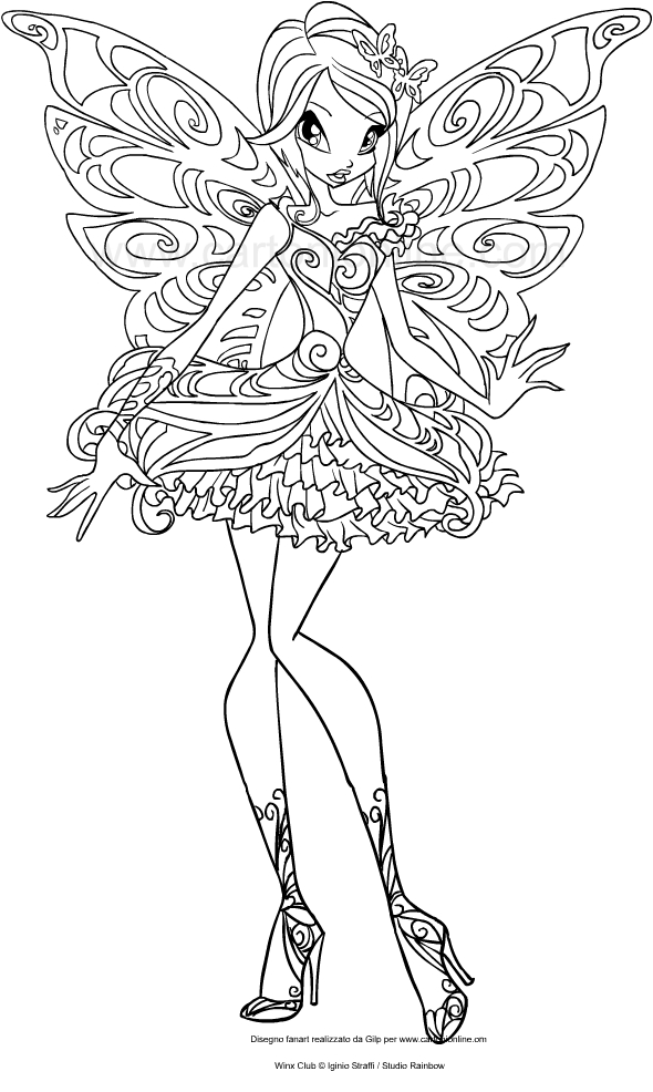 Drawing Tecna Butterflix (Winx Club) coloring pages printable for kids