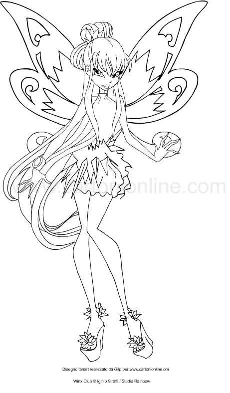 Drawing Musa Tynix (Winx Club) coloring pages printable for kids