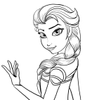 Elsa foreground coloring page