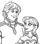 Kristoff and Anna  coloring page