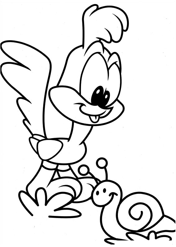 Suunnittelu Baby Beep Beep ja the snail (Baby Looney Tunes) vrityskuvats tulostettava lapsille
