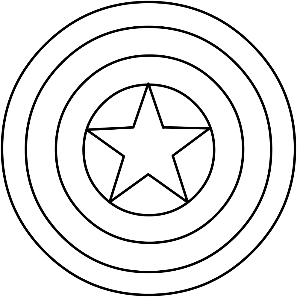 Disegno dello scudo di Kapteeni Amerikka vrityskuvat to print