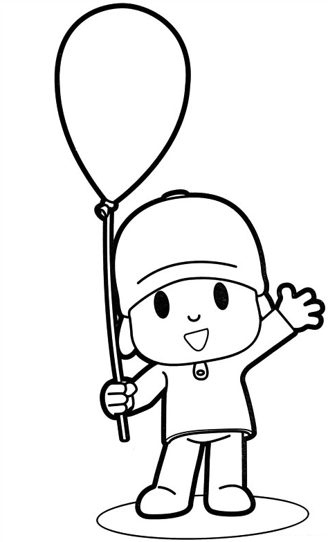 Suunnittelu Pocoy with the baloon greets us vrityskuvats tulostettava lapsille