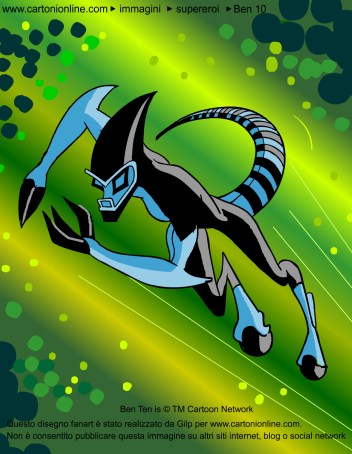 Un disegno fanart di XLR8 l'alieno dell'Omnitrix