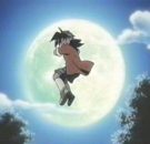Takao carica il lancio del beyblade - luna sullo sfondo