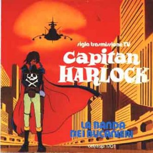 The cover of the disc of the theme song of Captain Harlock