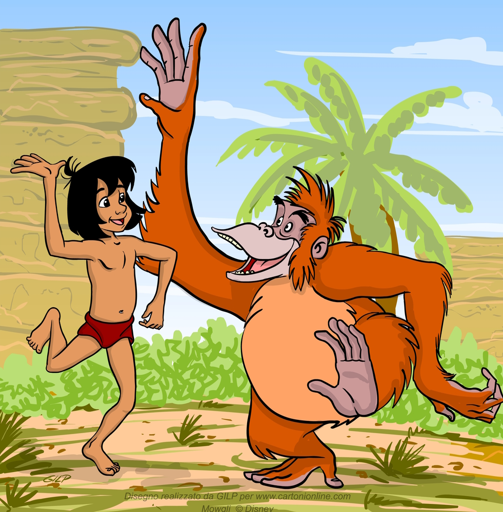 Mowgli dances with King Louis