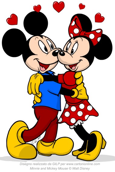 Minnie and Mickey Mouse in love