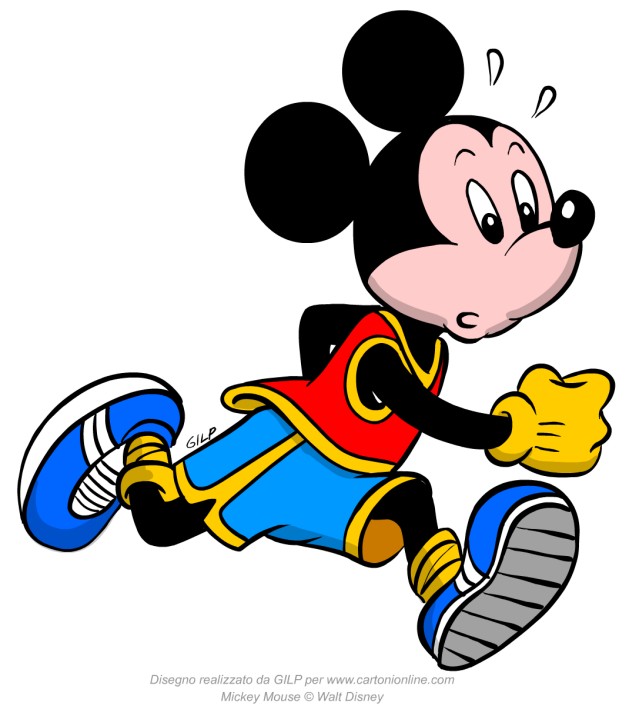 Atleta de Mickey Mouse corriendo