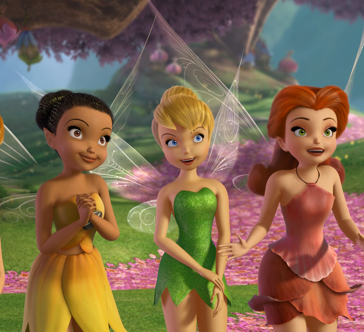 Tinker Bell and her fairy friends