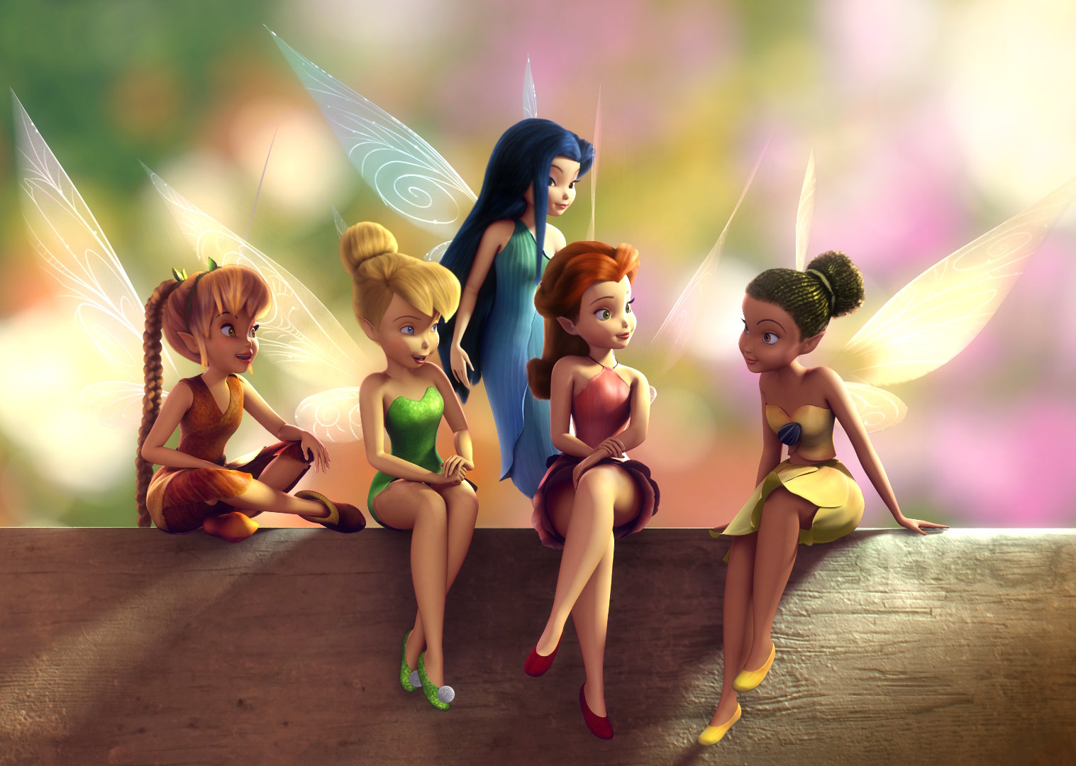 Tinker Bell and her fairy friends