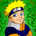 Puolipitkä Naruto kädet ristissä hymyillen