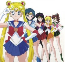 Sailor Moon, marinar Mercur, Sailor Mars, Sailor Venus, Sailor Jupiter