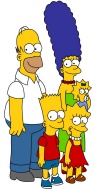 La famille Simpson: Homer, Margie, Maggie, Bart et Lisa