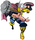 Thor throws the Mjolnir hammer