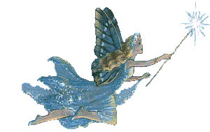 Fairy with magic wand and butterfly wings