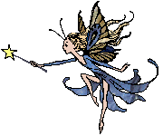 Blue fairy with magic wand