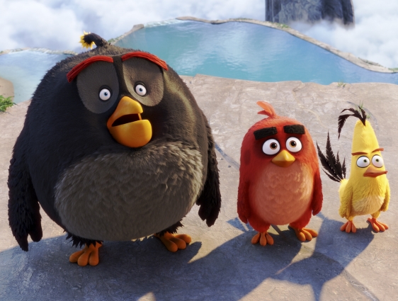 Bomb, Red y Chuck sorprendidos - Angry Birds