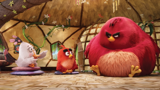 Matilda, Red y Terence en el curso de control de ira - Angry Birds