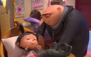 Crane with one of the orphans - Despicable Me 2