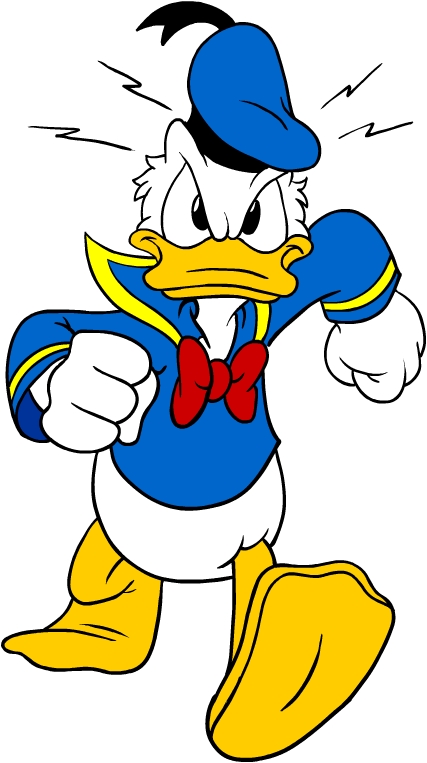 Der wütende Donald Duck kommt auf uns zu