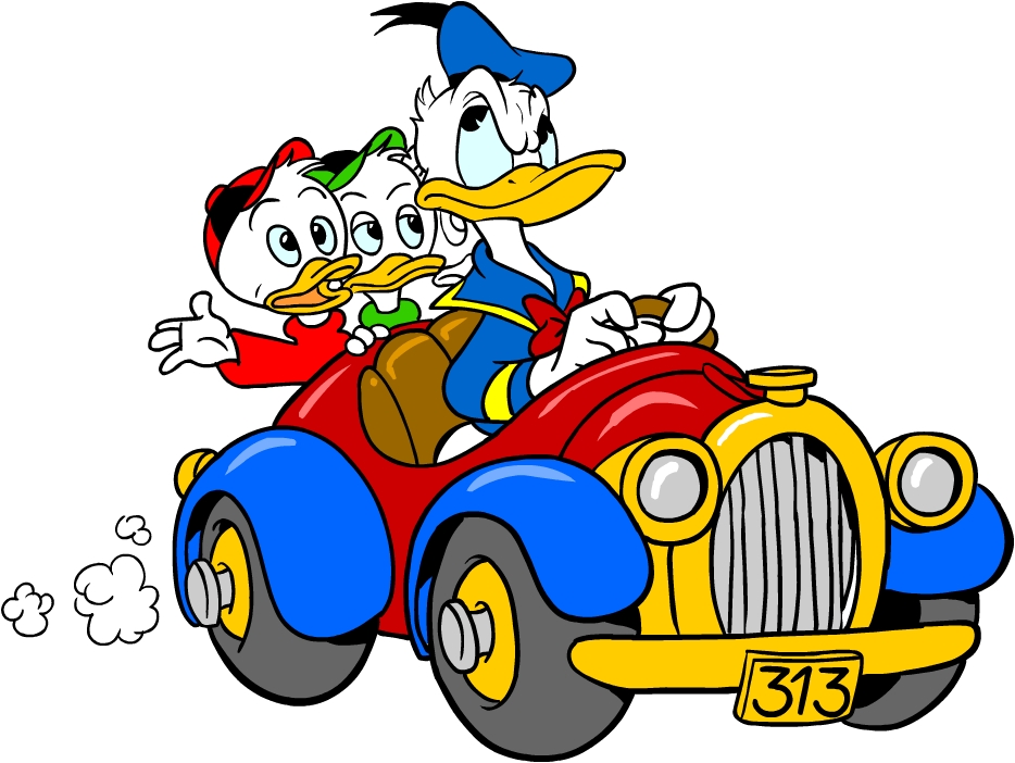 Donald Duck med bilen 313