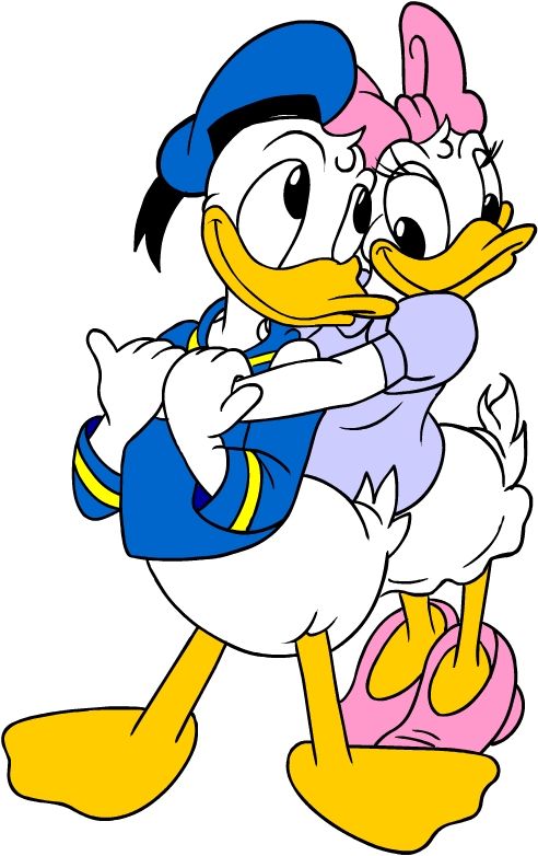 Aku ja Daisy Duck halaavat