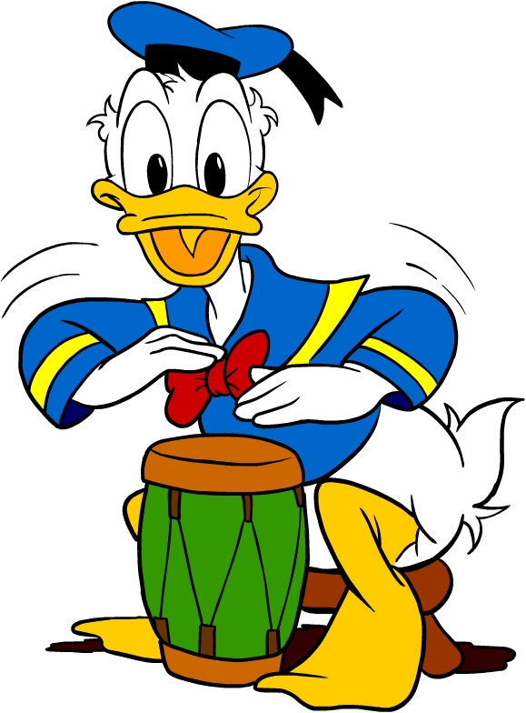 Pato Donald tocando o bongo