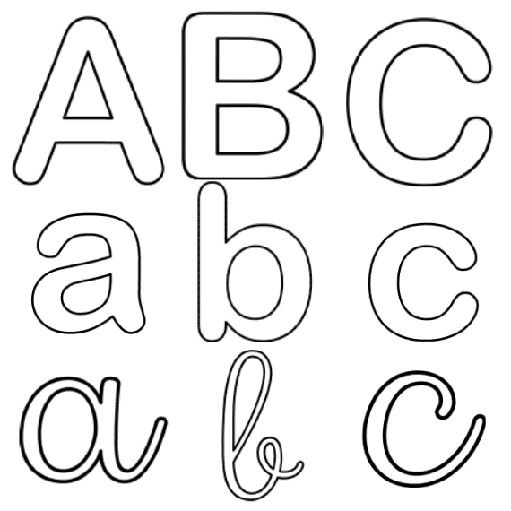 Desenhos para colorir de letras do alfabeto
