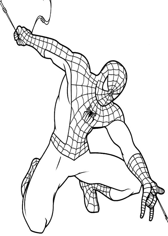 Kolorowanki Spider-Man sulla ragnatela do wydrukowania i pokolorowania 