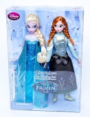 Frosne Anna og Elsa skøyter dukker