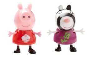 Peppa Pig och Zoe Zebra dockor