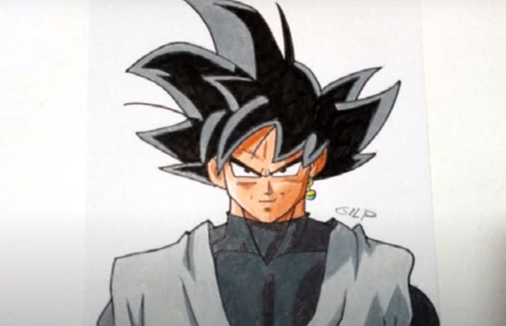Cómo dibujar y colorear a Goku Black - Dibujos animados en línea