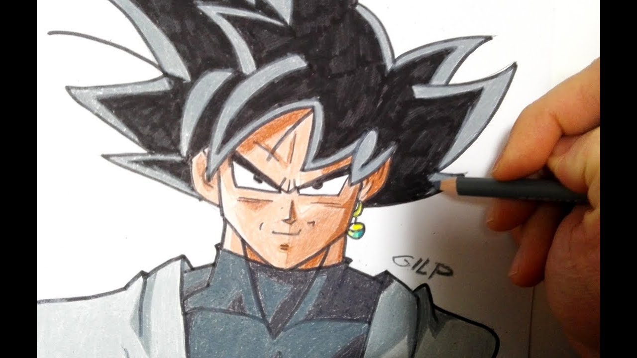 Cómo dibujar a Goku Black paso a paso de Dragon Ball - Dibujos animados en  línea