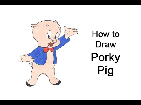 Come disegnare Porky Pig (corpo intero)