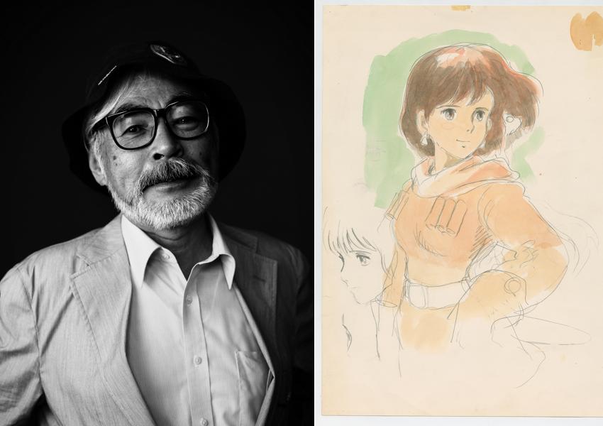 Hayao Miyazaki e un originale imageboard che ha creato per Nausicaä of the Valley of the Wind © 1984 Studio Ghibli 
