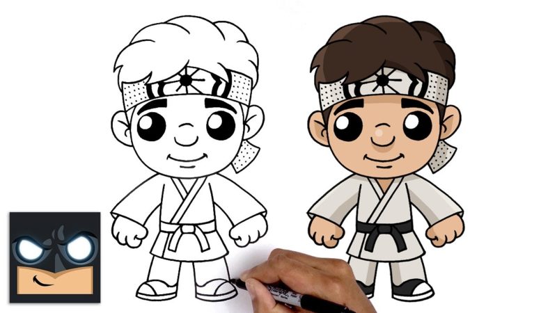 Come disegnare Daniel LaRusso di Karate Kid
