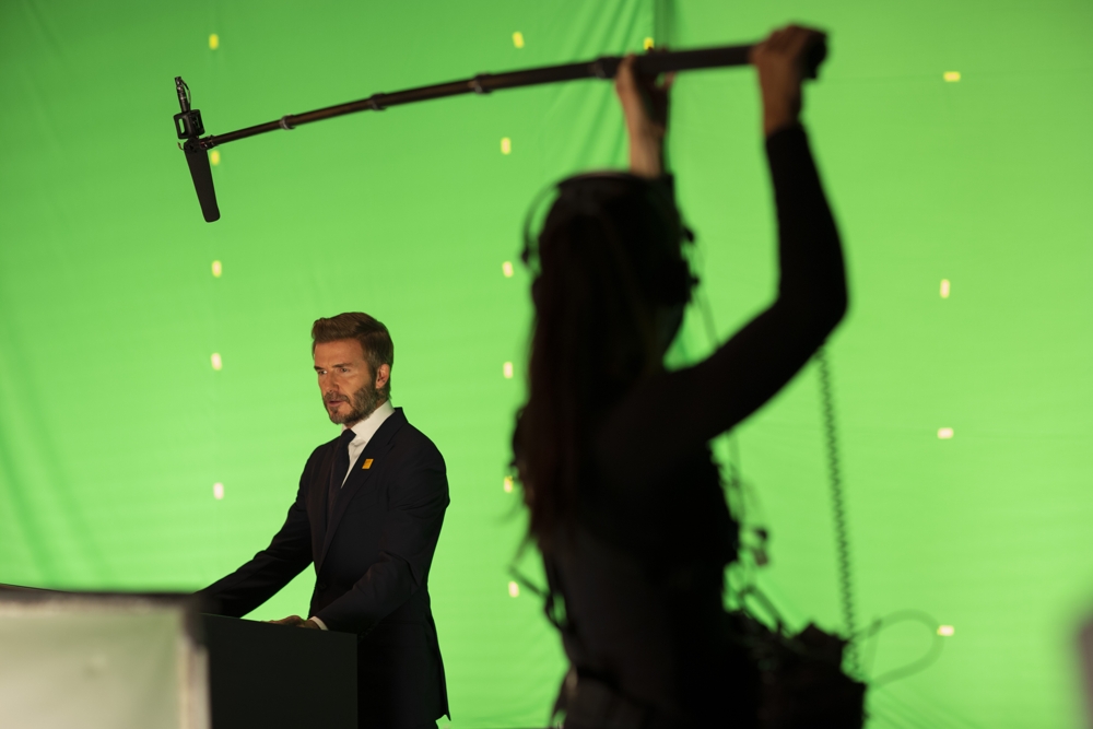 David Beckham sul set (per gentile concessione di Digital Domain)