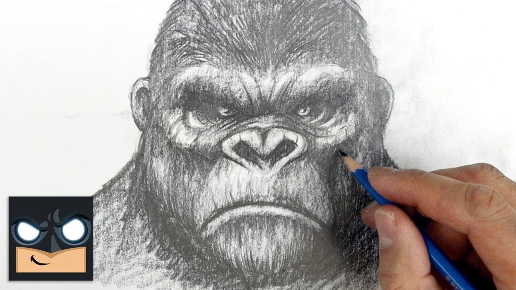 How to draw King Kong with pencil - Online Cartoons