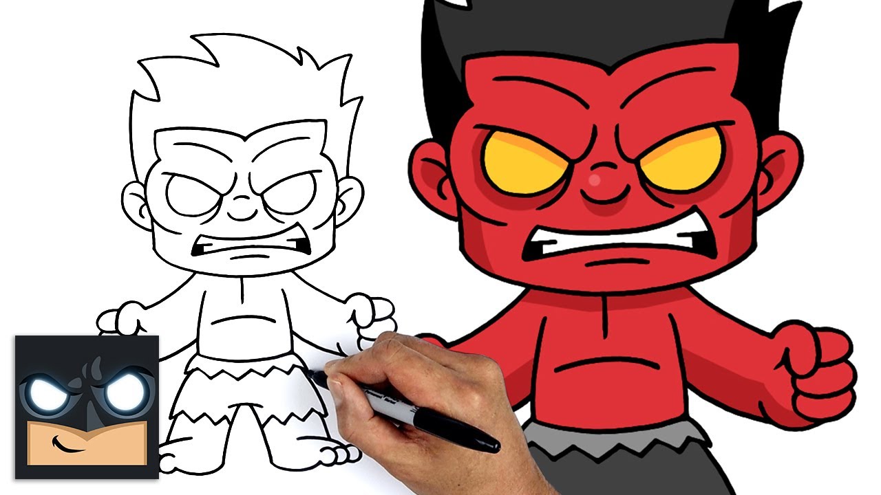 Come disegnare Hulk rosso il supereroe Marvel