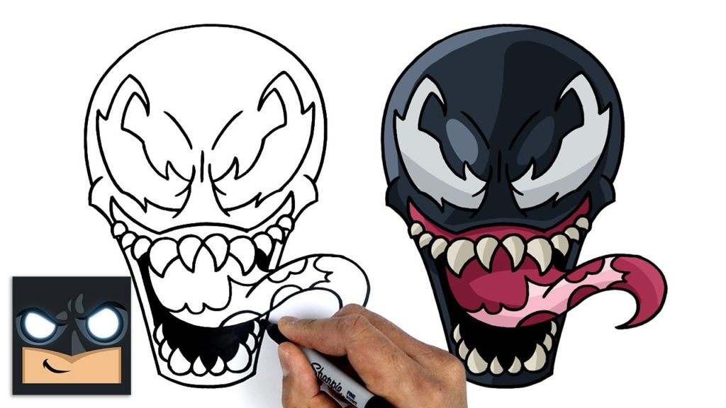 Cómo dibujar Venom | Tutorial paso a paso - Dibujos animados en línea