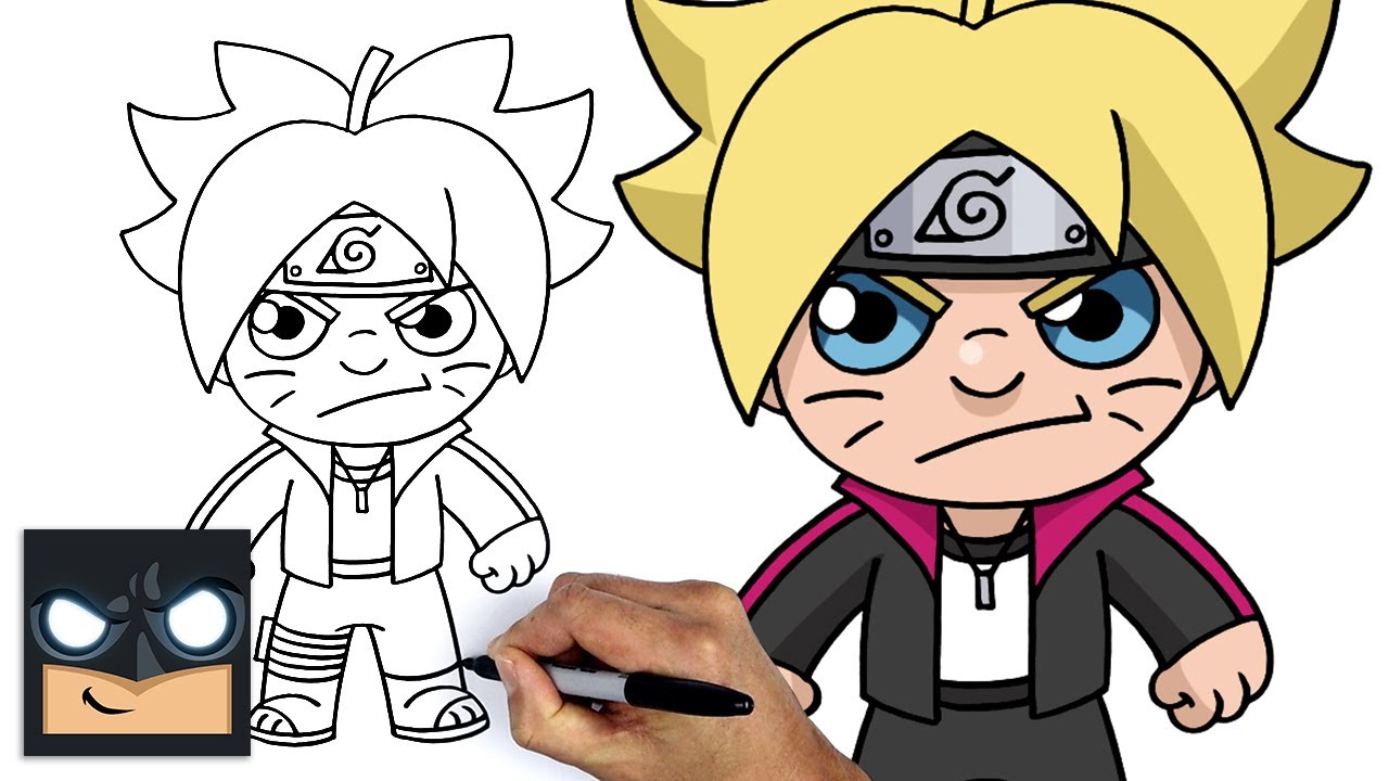Cómo dibujar a Boruto (el hijo de Naruto) - Tutorial paso a paso - Dibujos  animados en línea